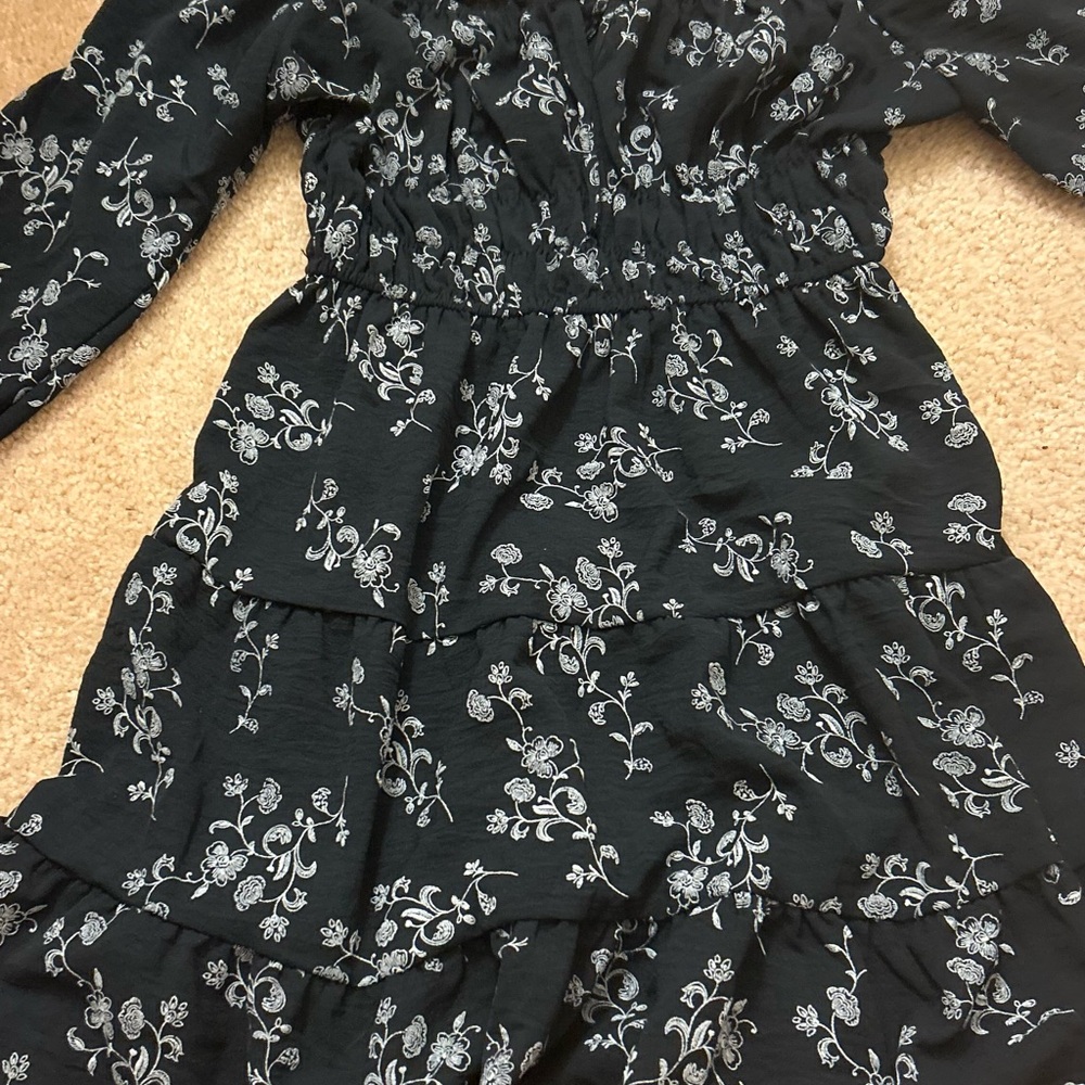 Liberty Love Black Dress with Subtle Floral Design